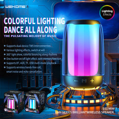 WEKOME (D31 MINI)YIMY BRILLIANT LED LUaMINOUS WIRELESS SPEAKER(V5.0)
