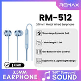 REMAX - RM-512 3.5mm Metal Wired Earphone - Blue