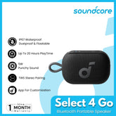 SOUNDCORE - Select 4 Go Bluetooth Portable Speaker - Black
