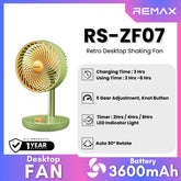 REMAX - RS-ZF07 Retro Shaking Desktop Fan (3600mAh) - Green