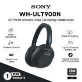 SONY - WH-ULT900N ULT WEAR Wireless Noise Canceling Headphone - Black