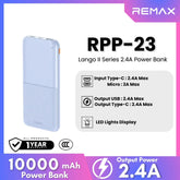 REMAX RPP-23 Lango 2 Series 10000mAh Fast Charging Power Bank(2.4A) - Blue