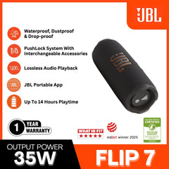 JBL - FLIP 7 Portable Bluetooth Speaker -Black Orange