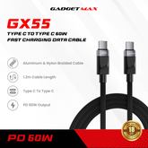 GADGET MAX - GX55 C-C Hyper Series Type-C To Type-C Fast Charging Data Cable (60W) - Black
