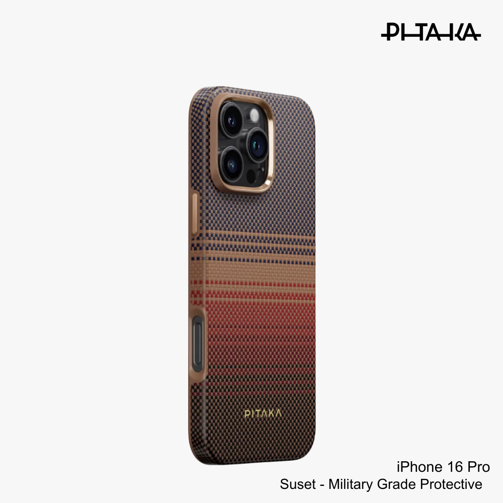 PITAKA - iPhone 16 Pro Case ( Sunset Moonrise Military-Grade