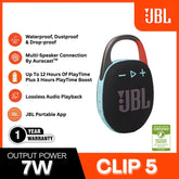 JBL - Clip 5 Portable Bluetooth Speaker - Black & Orange