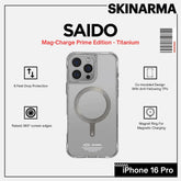 Skinarma iPhone 16 Pro 6.3" Saido Mag-Charge Case - Prime Edition - Titanium