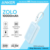 ANKER - ZOLO 10000mAh Built-In USB-C Cable Power Bank ( 30W ) - Blue