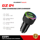 GADGET MAX - GZ04 38W Fast Charging Car Charger - Black
