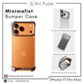 Arc Pulse - Minimalist Bumper Case For iPhone 17 Pro Max - Rose Bronze