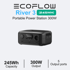 ECOFLOW RIVER 3 300W Portable Power Station (256Wh LiFePO4 Battery)- VSK