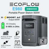 ECOFLOW E980 500W(980WH) Portable Power Station