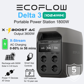ECOFLOW DELTA 3 1800W(1024WH) Portable Power Station - VSK