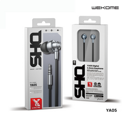 WK YA05 3.5MM SHQ SERIES HI-FI AUDIO WIRED EARPHONE (1.2M), HI-Fi Audio Earphone, Quality Wired Earphone-Tarnish