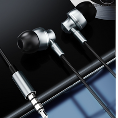 WK YA05 3.5MM SHQ SERIES HI-FI AUDIO WIRED EARPHONE (1.2M), HI-Fi Audio Earphone, Quality Wired Earphone-Gold