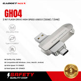 GADGET MAX GH04 (64GB) 2 IN 1 FLASH DRIVE HIGH SPEED USB3.0