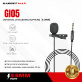 GADGET MAX GI05 UNIVERSAL LAVALIER MICROPHONE (3.5MM)(1.5M), Microphone, 3.5mm Microphone