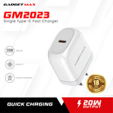 GADGET MAX - GM2023 Single Type-C Fast Charger ( 20W ) - White