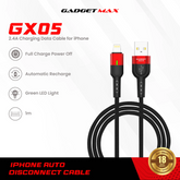 GADGET MAX GX05 lightning Auto Disconnect Data Cable(2.4A) - Black