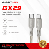 GADGET MAX - GX29 C-L Woven Series Type-C To Lightning Fast Charging Data Cable (27W) - Grey