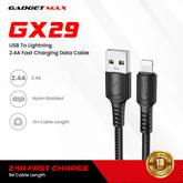 GADGET MAX - GX29 C-L Woven Series Type-C To Lightning Fast Charging Data Cable (27W) - Black