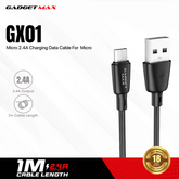 GADGET MAX GX01 MICRO 2.4A CHARGING DATA CABLE FOR MICRO (2.4A)(1M), Micro Cable, Data Cable, Charging Cable, Android Cable