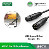 UGREEN CANNON MALE TO FEMALE MICROPHONE EXTENSION AUDIO CABLE (3M)