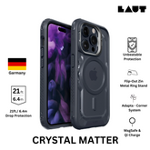 LAUT iPhone 15 Pro CRYSTAL MATTER Series Case(Marine Blue)