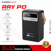GADGET MAX - RAY PD Series 80000mAh PD+QC Fast Charging Power Bank(PD 20W+QC 22.5W) - Black