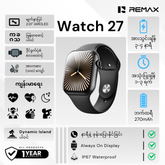 REMAX - Watch 27 46mm Integrated Zinc Alloy Smart Watch - Black
