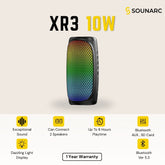 SOUNARC - XR3 10W Portable Speaker - Black