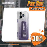 SKINARMA IPHONE 14 PRO TAIHI KOBAI CLEAR CASE WITH EXTENDABLE GRIPSTAND (PURPLE)