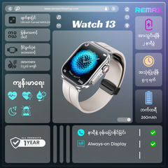 REMAX WATCH 13 Chirei Series Curved Screen AMOLED Display Smartwatch(Silver)