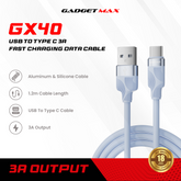 GADGET MAX - GX40 Type-C Nobel Series USB To Type-C Charging Data Cable (3A) - Black