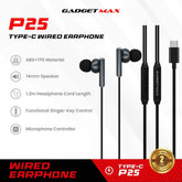 GADGET MAX - P25 Type-C Wired Earphone - Black