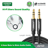 Ugreen 3.5mm Male to 3.5mm Male Gold Plated Metal Case with Braid Cable 1M