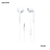 WK YA02 3.5MM UPINE SERIES WIRED EARPHONE (1.2M) Best wired earphone , Hifi Stereo Sound Wired Headset , sport wired earphone , 3.5mm jack wired earphone , 3.5mm headset for mobile phone ,3.5mm jack wired earphone