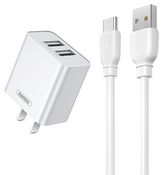 REMAX RP-U51(TYPE-C) ELVES SERIES 2.1A DUAL CHARGER SET ,Charger,USB Phone Charger,Mobile Phone Charger,Smart Phone Charger, Muti port usb charger,quick charger,fast charger,the best usb phone charger,wall charger,Portable Charger