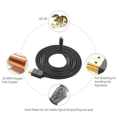 Ugreen HD127 Micro HDMI to HDMI Cable (4K@30Hz) (3M)