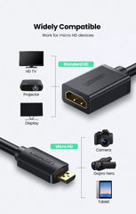 Ugreen Micro HDMI Male to HDMI Female Adapter Cable (4K@60Hz) (22cm)