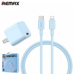 REMAX RP-U7 JELLY SERIES 20W SINGLE PD FAST CHARGER (CN)+PD DATA CABLE SET C-L (20W) (OUTPUT-TYPE-C), PD Charger Set, Type-C to iPhone Cable with PD Charger