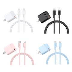 REMAX RP-U7 JELLY SERIES 20W SINGLE PD FAST CHARGER (CN)+PD DATA CABLE SET C-L (20W) (OUTPUT-TYPE-C), PD Charger Set, Type-C to iPhone Cable with PD Charger