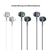 REMAX RM-595 DUAL-MOVING COIL 3.5MM Wired, Earphone Best wired earphone with mic ,Hifi Stereo Sound Wired Headset ,sport wired earphone ,3.5mm jack wired earphone ,3.5mm headset for mobile phone ,wired earphone