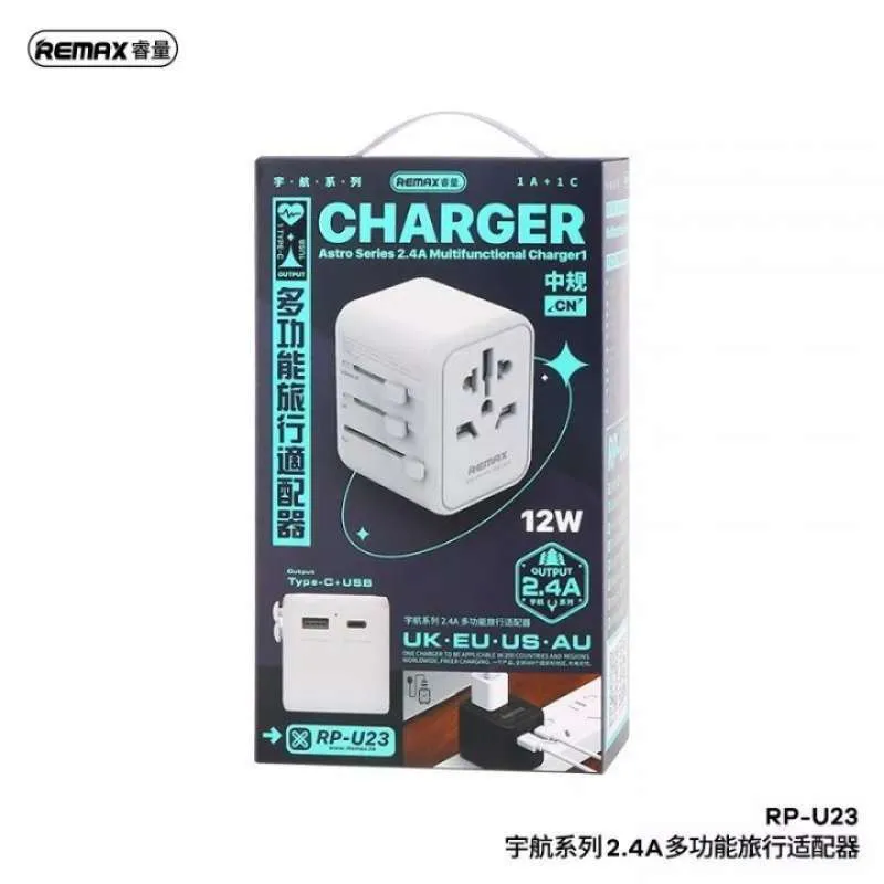 REMAX RP-U23 ASTRO SERIES MULTIFUNCTIONAL CHARGER, Multifunction Charger, 12W Charger, Adaptor