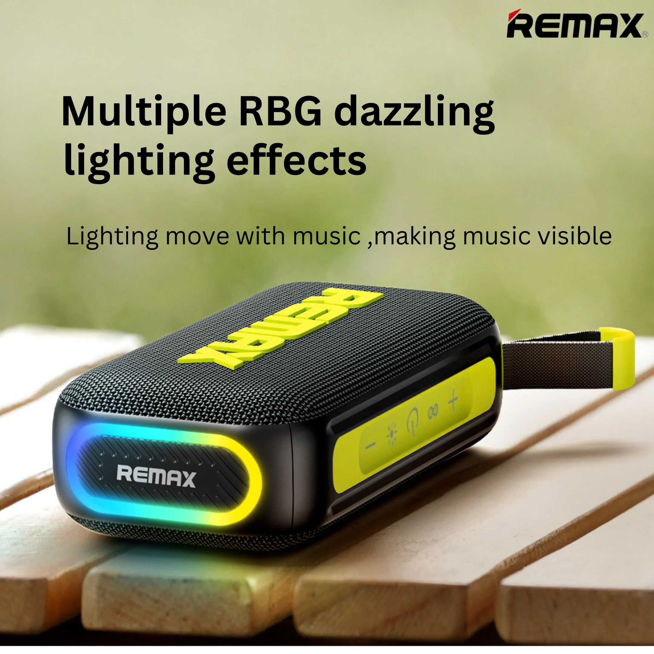 REMAX - RB-M10 Lighting Portable Wireless Bluetooth Speaker (20W) - Gray