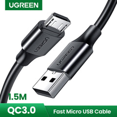 Ugreen US289 USB 2.0A to Micro USB Cable Nickel Plating 1.5M - White