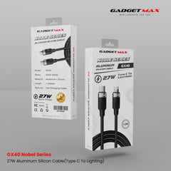 GADGET MAX - GX40 C-L Nobel Series Type-C To Lightning PD Fast Charging Data Cable (27W) - Black