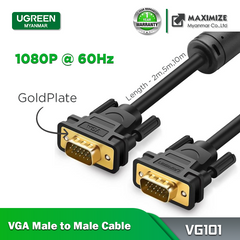 UGREEN VG101 VGA Male to Male Cable 1080P Cabo 15 Pin Cord Wire for Computer Monitor Projector VGA Cable - 2M