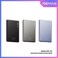 REMAX - RPP-107 Vocard Pro Series 5,000mAh PD Magnetic Wireless Power Bank(PD 20W) - Black