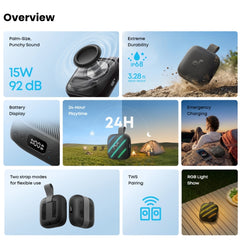 ANKER - SOUNDCORE Boom Go 3i Portable Bluetooth Speaker ( 15W ) - Black